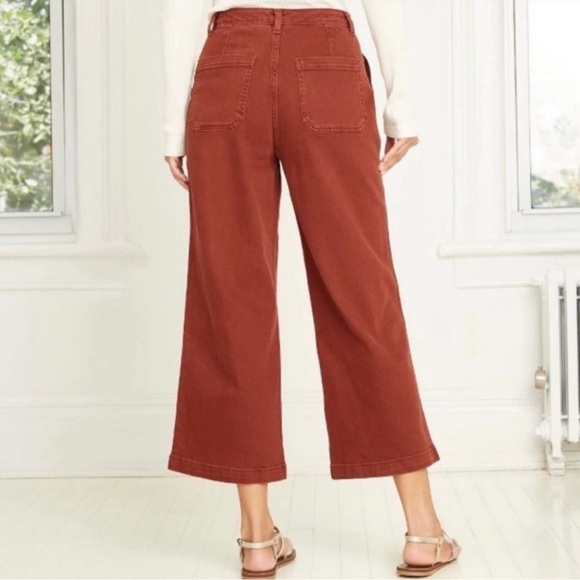 Universal Thread Rust Red Wide Leg High Waisted Cropped Pants 12 - Picture 2 of 9